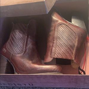 Bed Stu Red Heeled Booties